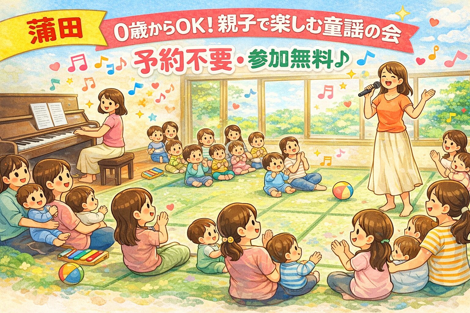 【蒲田】0歳からOK！親子で楽しむ童謡の会｜予約不要・参加無料