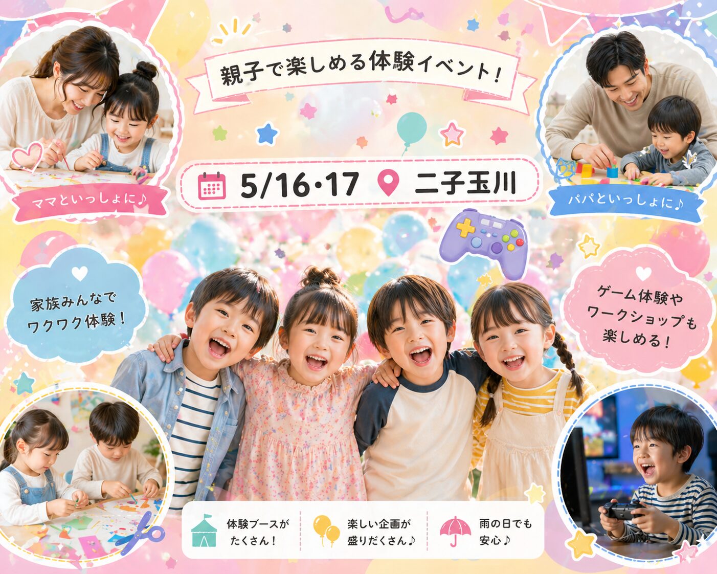 【二子玉川】5/16・17開催！親子で楽しめる体験イベント「キッズアライズフェス」