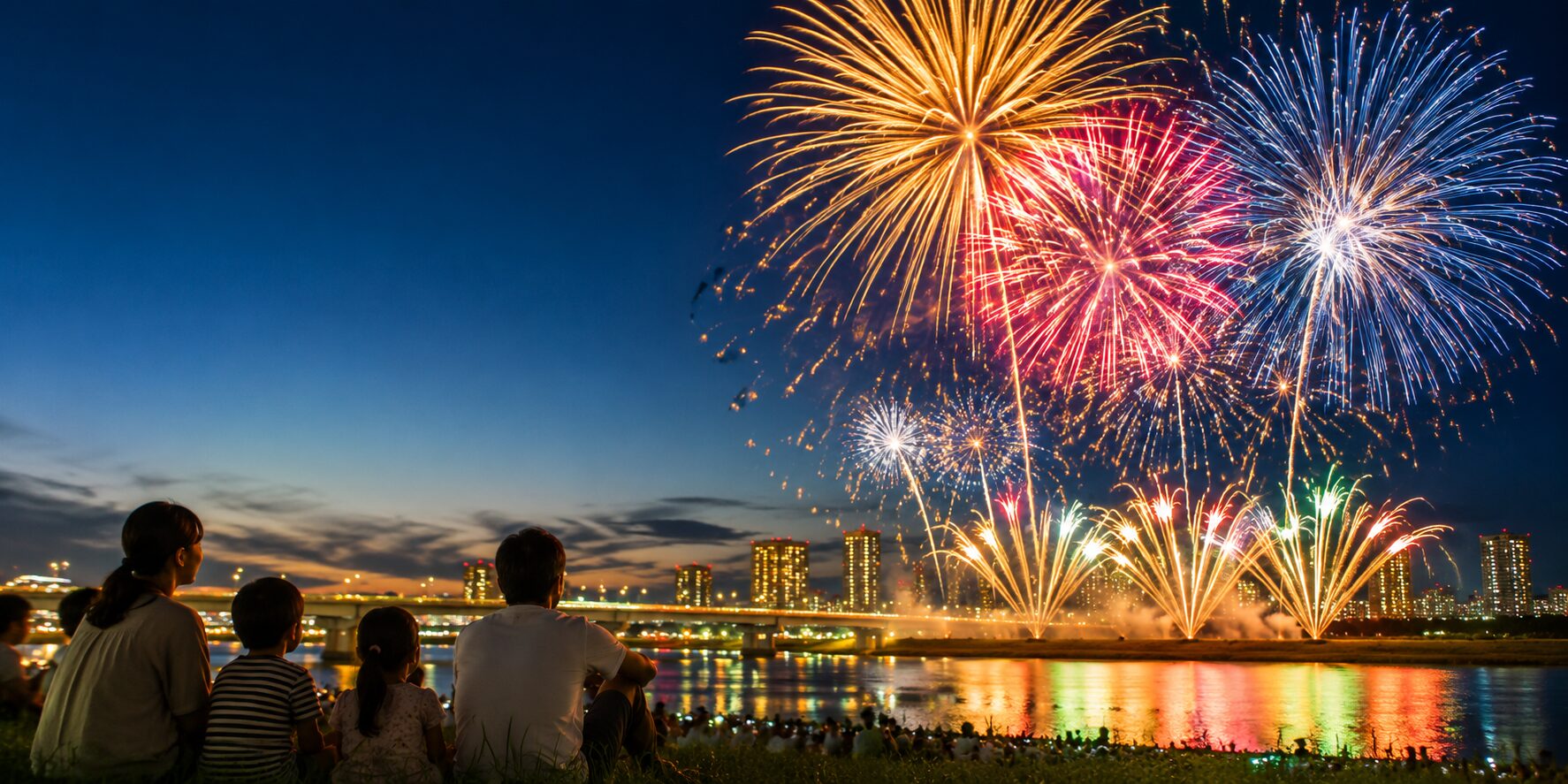【二子玉川・多摩川】7/25(土)多摩川河川敷で「点火祭」開催！夏の夜空を彩る花火を楽しもう