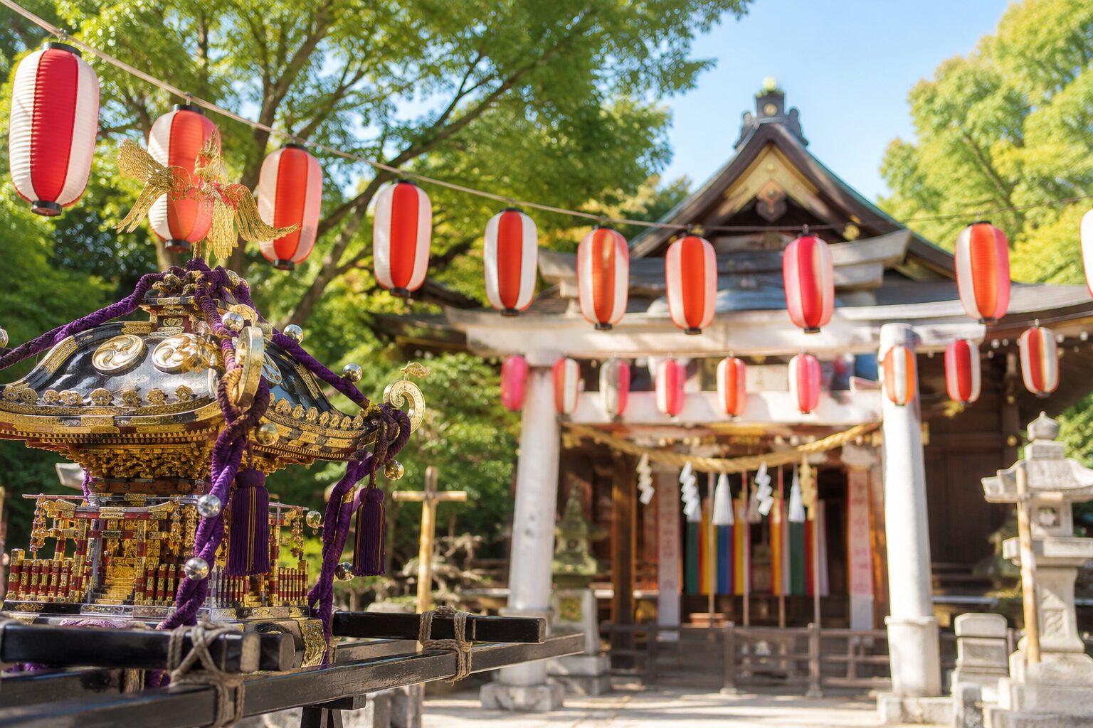 【御嶽山】9/12-13道々橋八幡神社「例大祭」開催！バルーンアートなど子ども縁日や御神輿・山車も♪