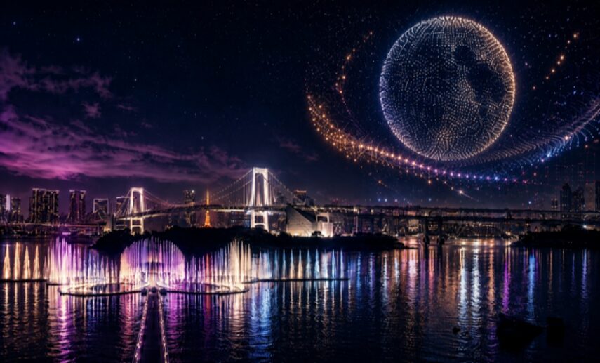 【お台場】9/4-6、9/18-22🌠 1,000機のドローンと噴水が共演！「東京アクアシンフォニー×ドローンショー」