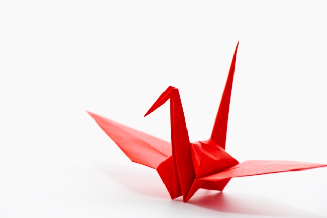 素材　折り紙　折り鶴