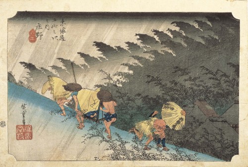 ③《東海道五拾三次之内　庄野　白雨》　1833年頃